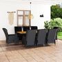 Voir la diapositive 1 : VIDAXL Ensemble a manger d'exterieur 9pcs et coussins rotin gris fonce