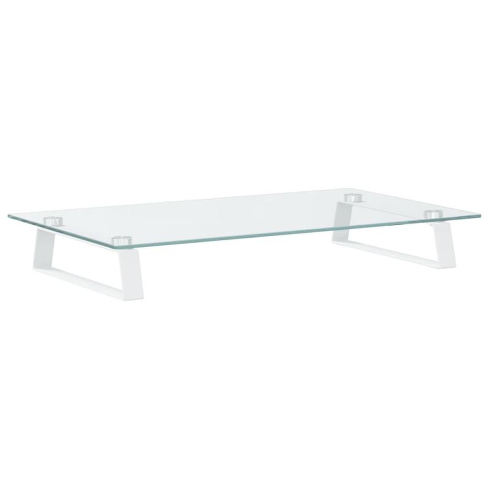 Voir la diapositive 2 : VIDAXL Support de moniteur blanc 60x35x8 cm verre trempé et métal