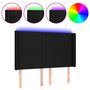 Voir la diapositive 2 : VIDAXL Tete de lit a LED Noir 147x16x118/128 cm Tissu