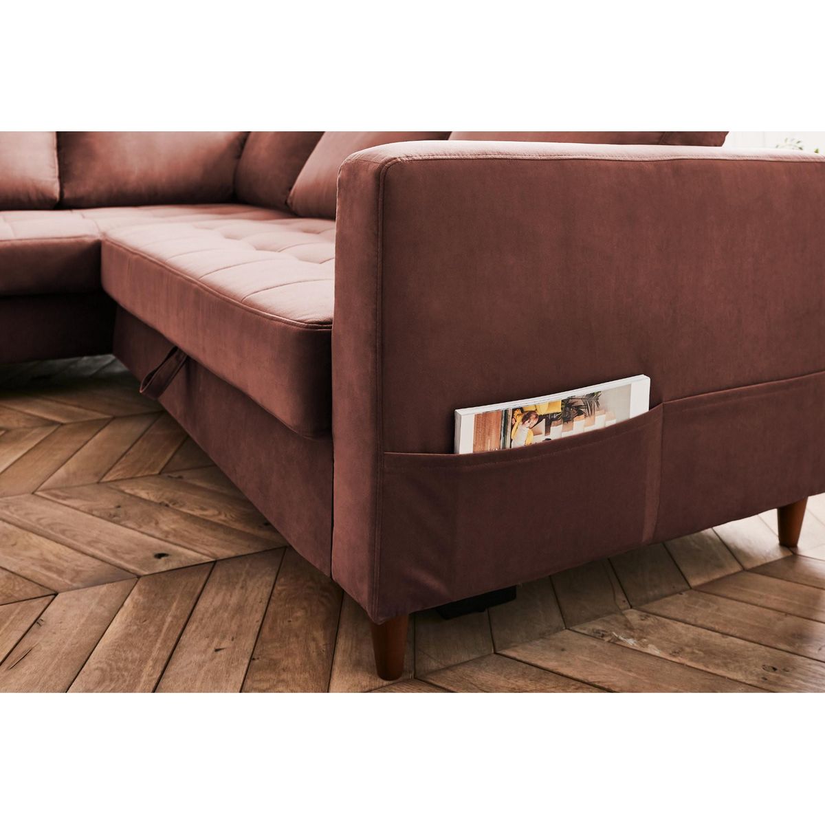 LISA DESIGN Anna - canapé d'angle gauche - 5 places - convertible - en velours
