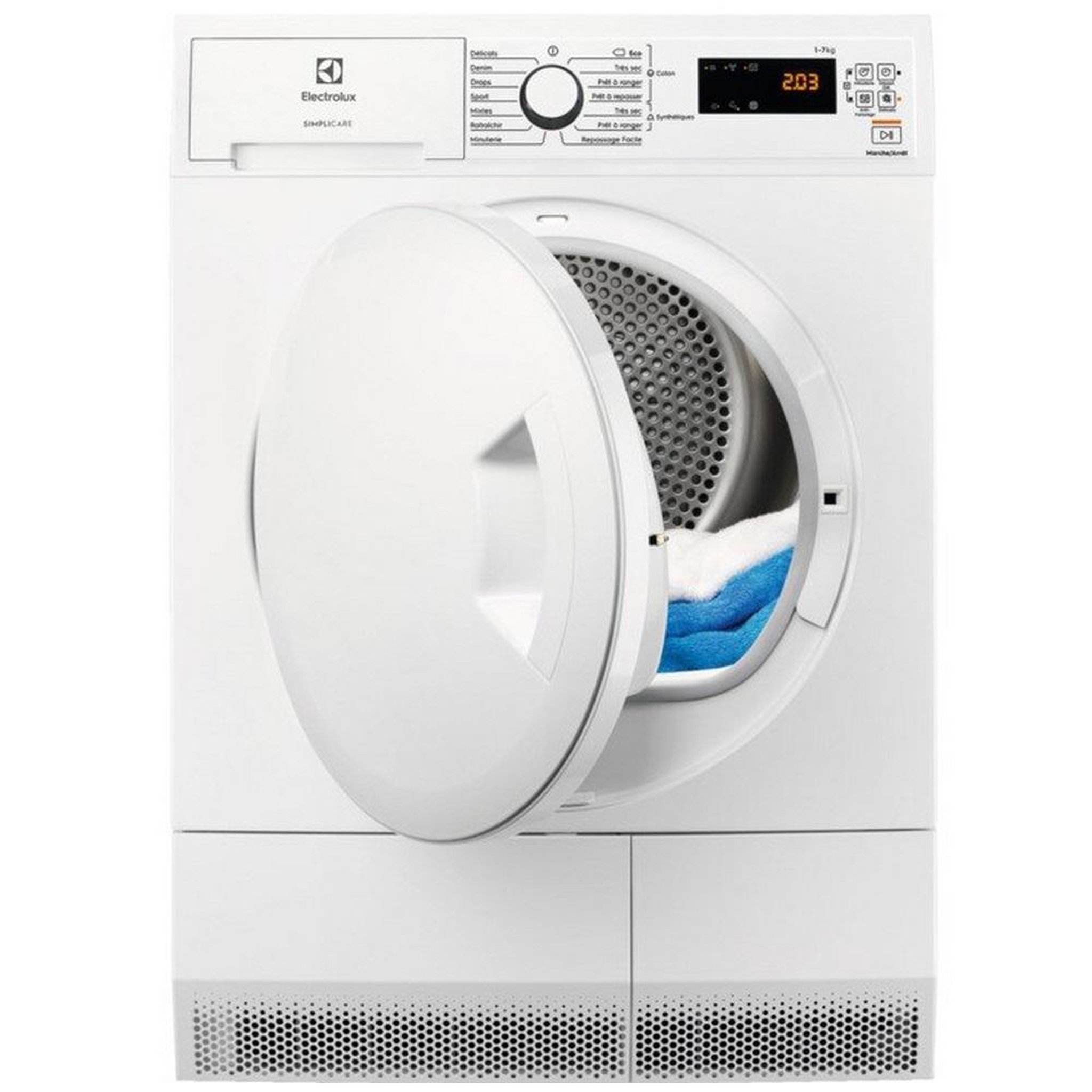 Voir la diapositive 1 : ELECTROLUX Sèche-linge frontal à condensation 60cm 7kg b blanc - ew6c4735sc