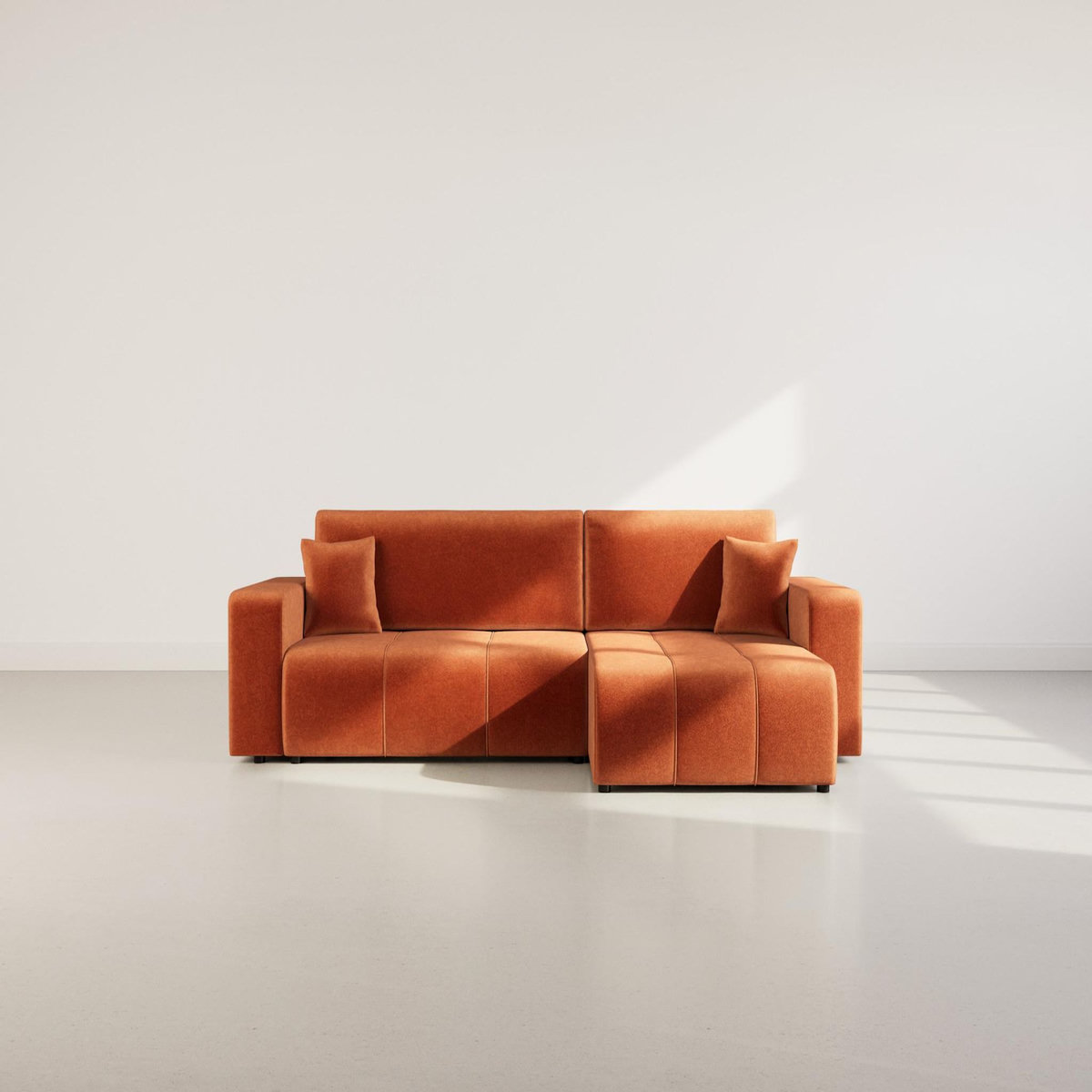 BEST MOBILIER Nicole - canapé d'angle réversible 5 places convertible avec coffre en tissu