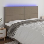 VIDAXL Tete de lit a LED Taupe 200x5x118/128 cm Tissu