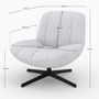 Voir la diapositive 4 : Rendez vous déco Fauteuil pivotant en tissu bouclé blanc cassé - Elvis