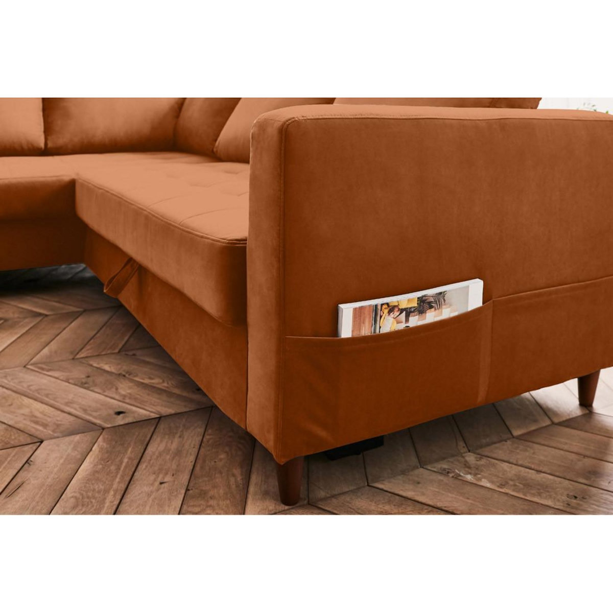 LISA DESIGN Anna - canapé d'angle gauche - 5 places - convertible - en velours