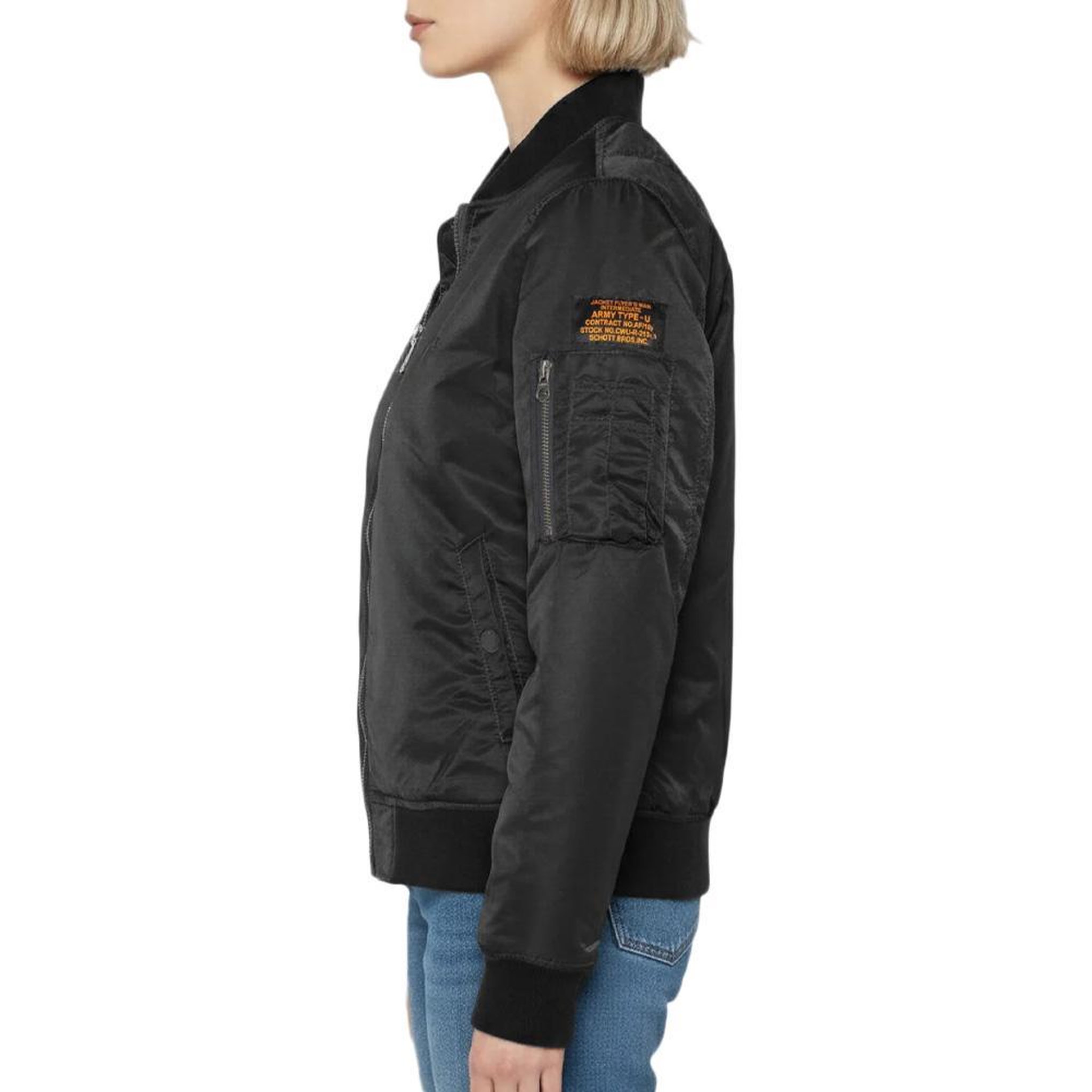 Voir la diapositive 4 : Schott Bomber noir femme schott femme jet17w