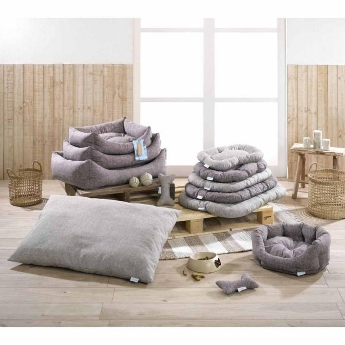 Paris Prix Panier Rond pour Chien & Chat  Eco Blu  55cm Lin