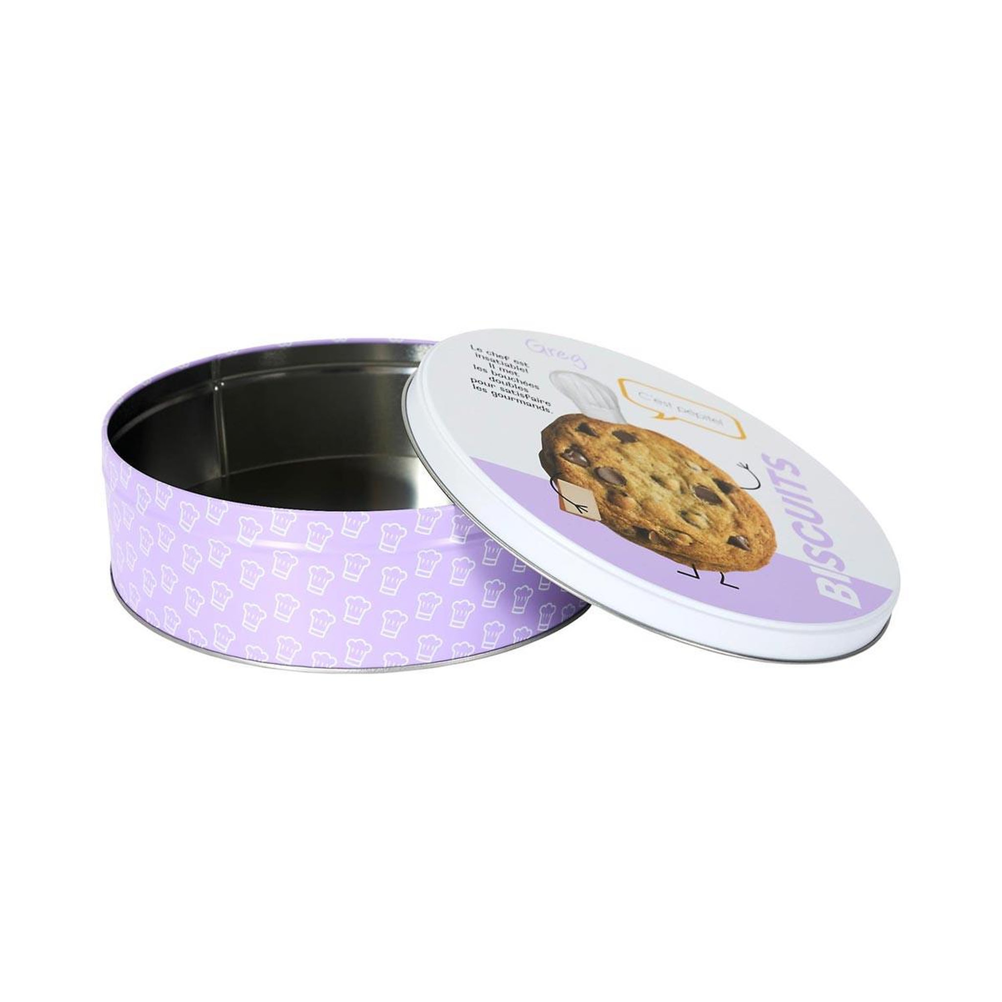 Voir la diapositive 3 : COOK CONCEPT Boîte à biscuits en métal  ludique  22cm violet