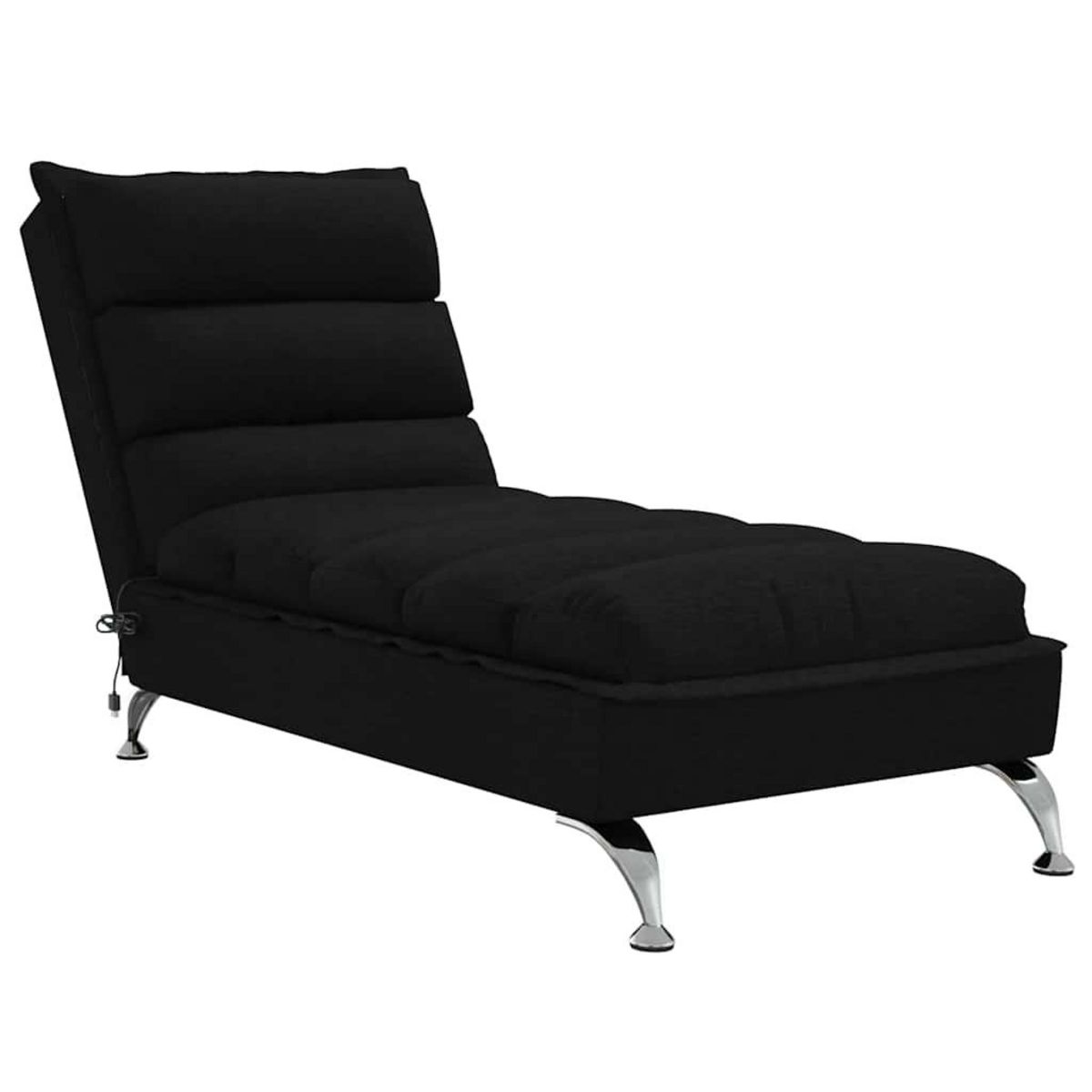 VIDAXL Chaise longue de massage avec coussins noir tissu