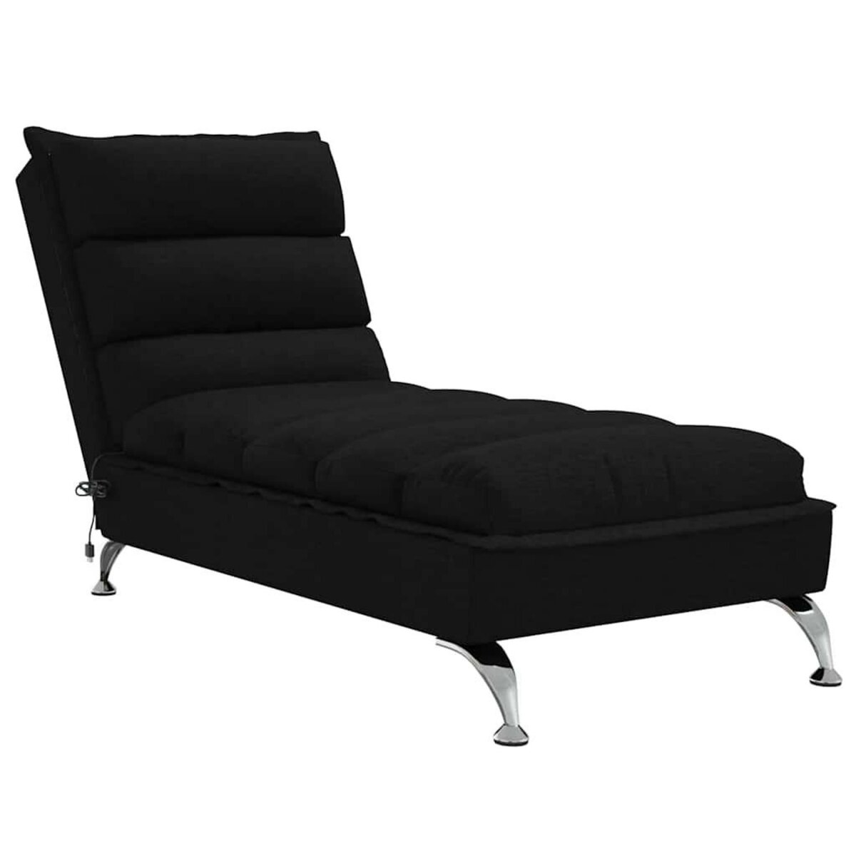 VIDAXL Chaise longue de massage avec coussins noir tissu