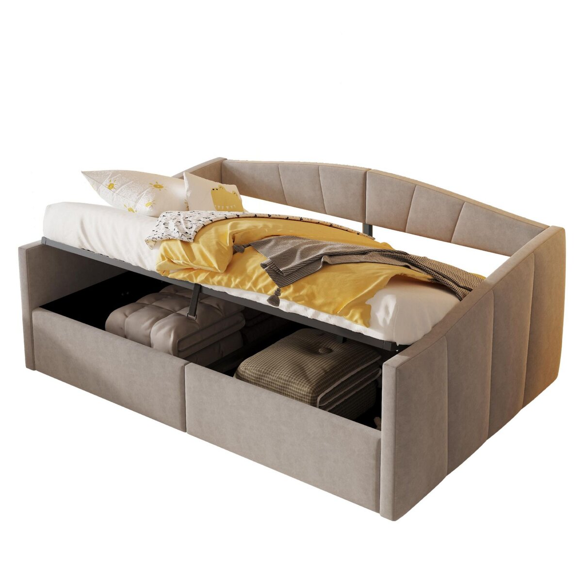 MERAX Lit coffre rembourré