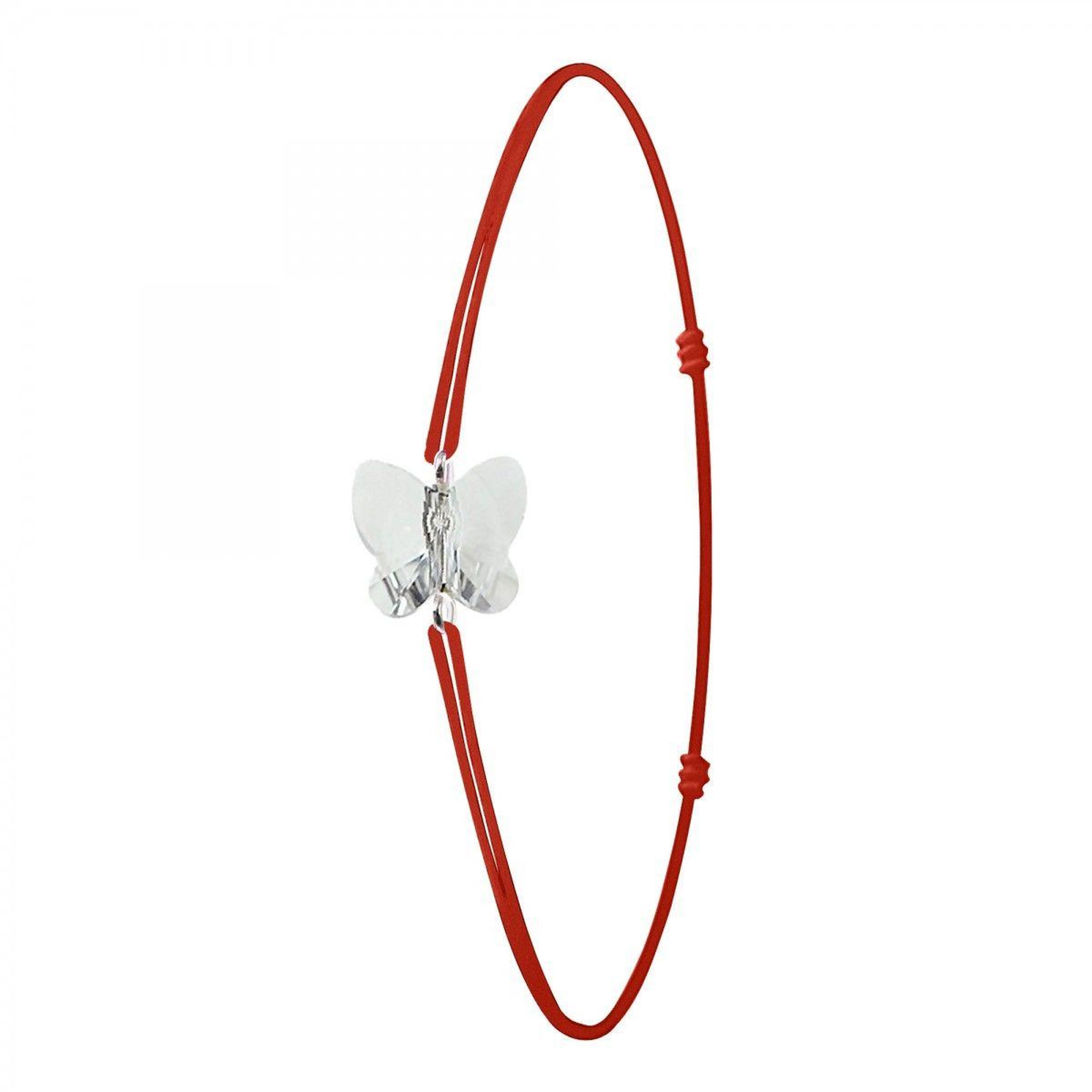 SC CRYSTAL Bracelet rouge et papillon SC Crystal orné de Cristaux scintillants