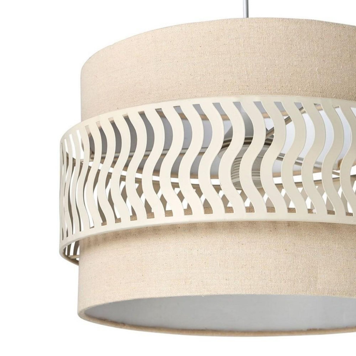 OSTARIA Suspension lin et métal diamètre 34cm