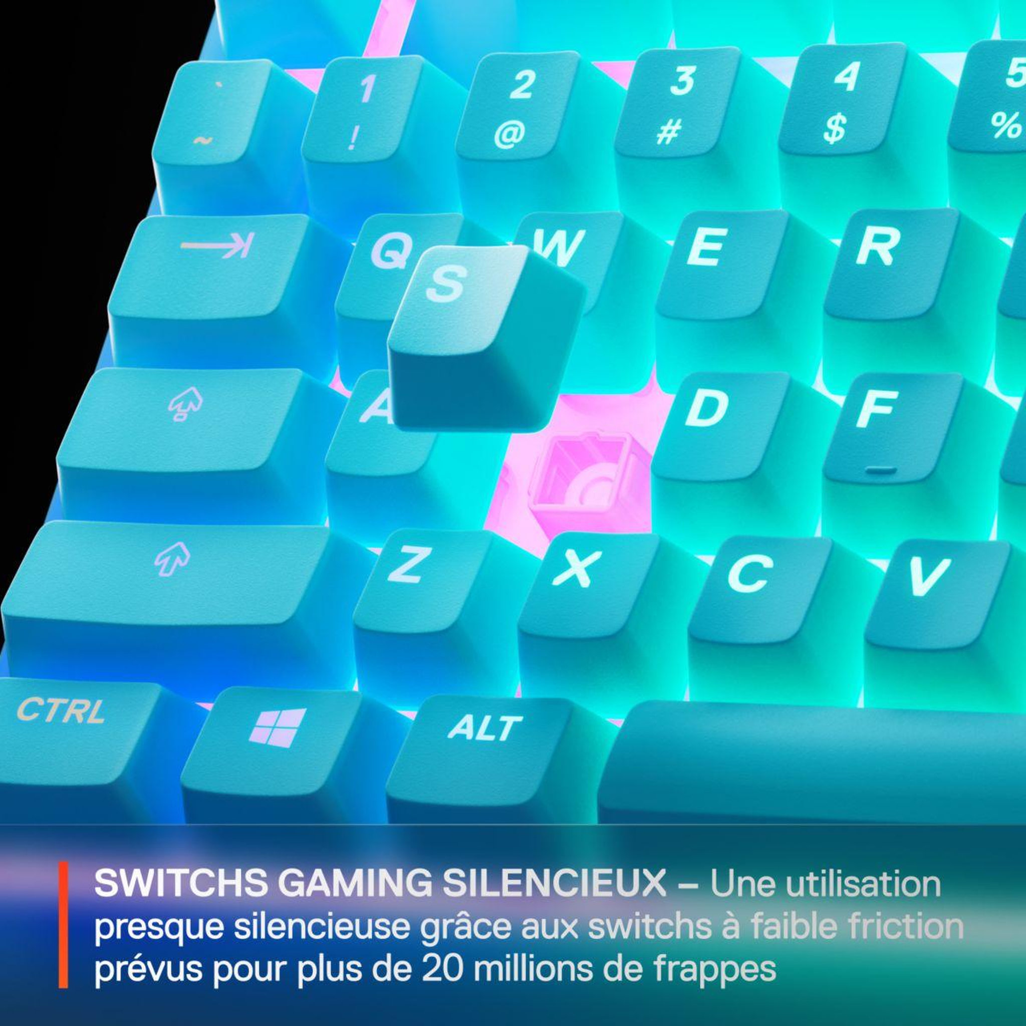 Voir la diapositive 2 : STEEL SERIES Clavier gamer apex 3 tkl aqua - fr