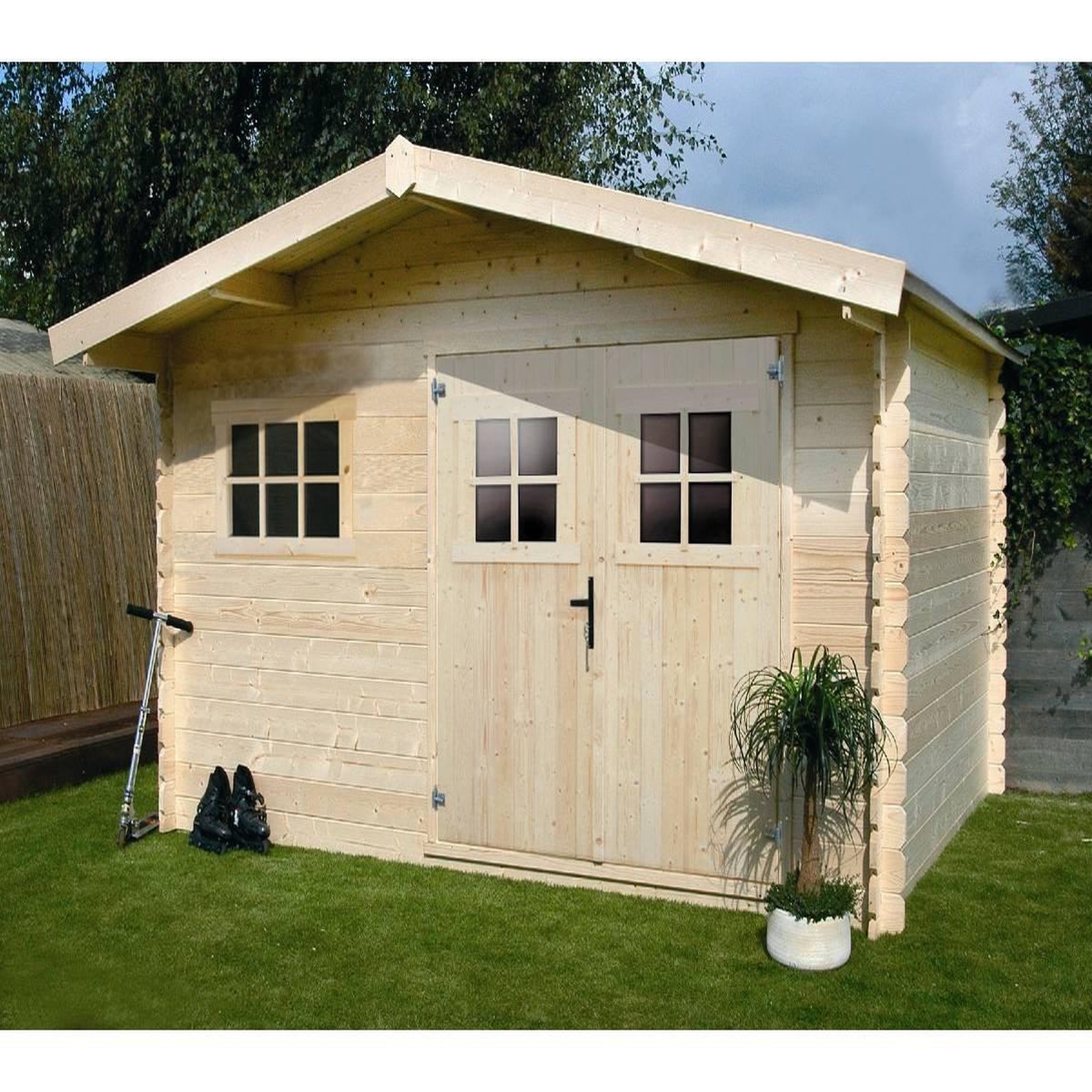 Voir la diapositive 2 : Habitat et Jardin Abri jardin bois - 19,72 m² - 4.64 x 4.25 x 2,32 m - 28 mm