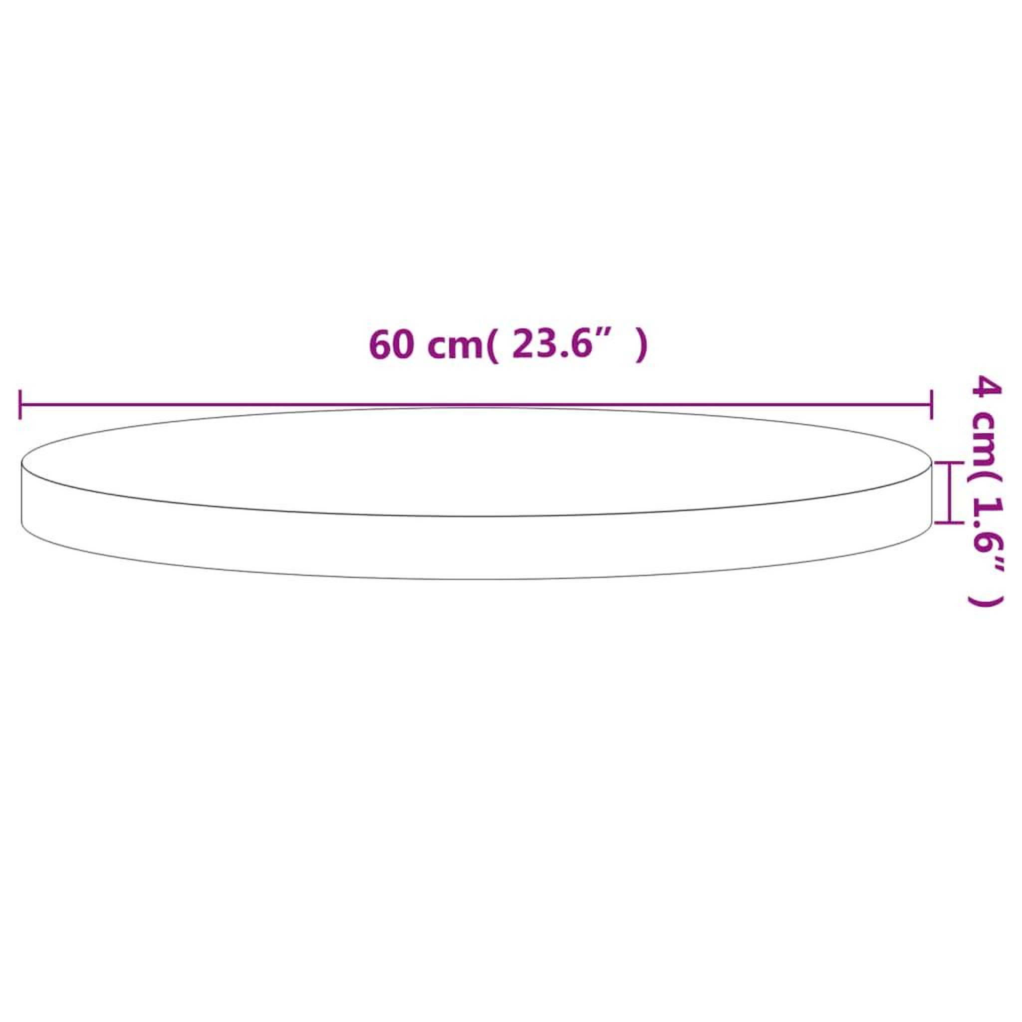 Voir la diapositive 4 : VIDAXL Dessus de table Ø60x4 cm rond bois massif de hetre