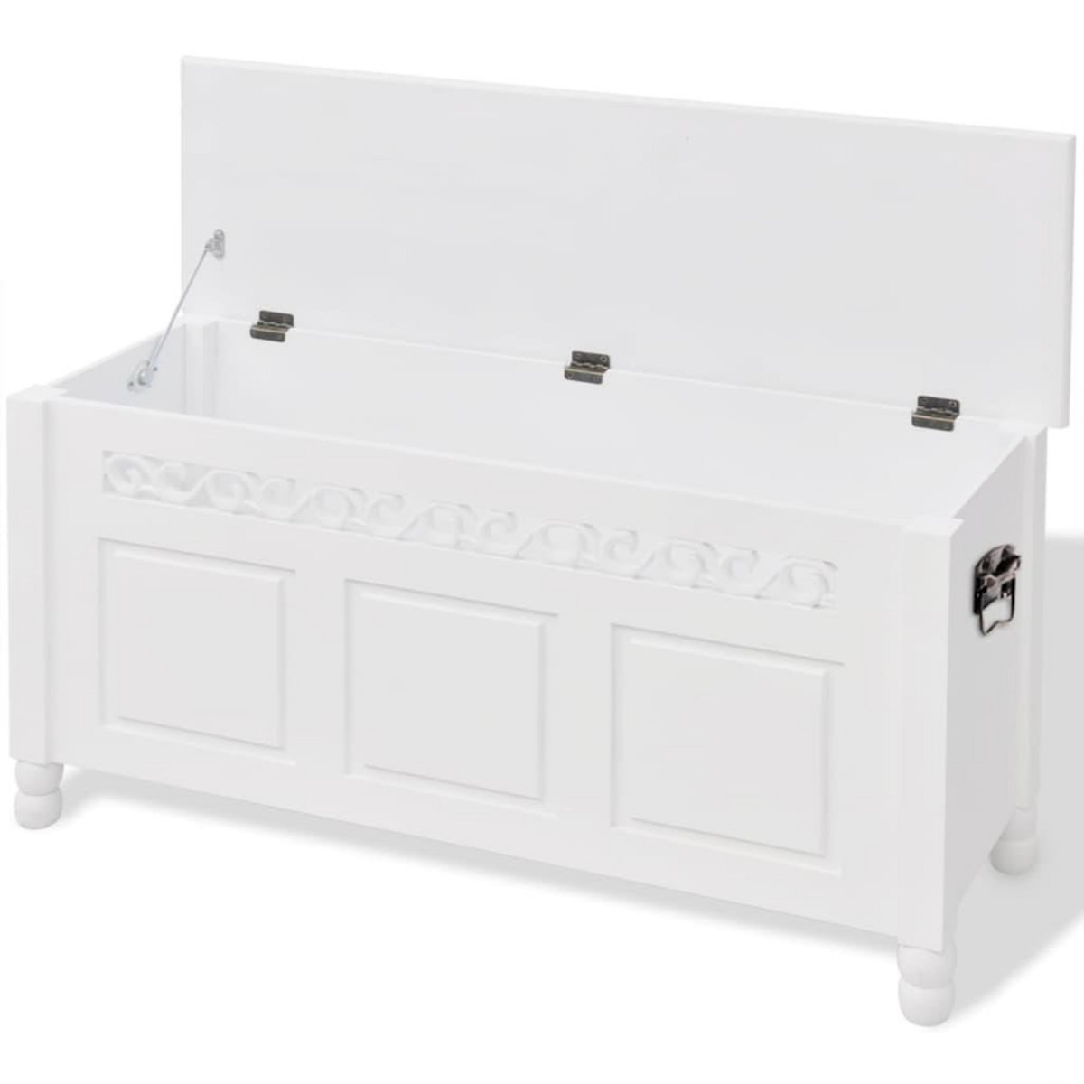 VIDAXL Banc de rangement en style baroque PFDM blanc