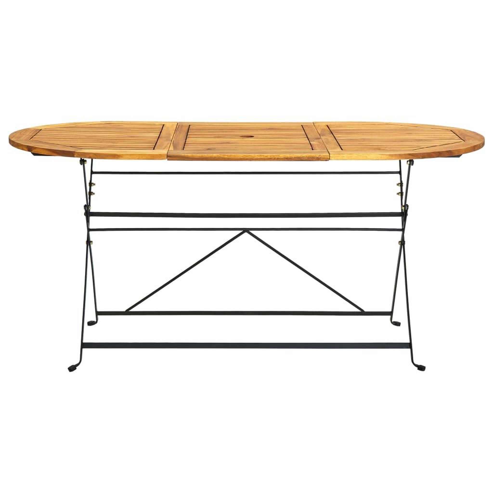 Voir la diapositive 2 : VIDAXL Table de jardin 160x85x74 cm Bois d'acacia massif Ovale