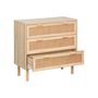 Voir la diapositive 6 : SWEEEK Commode 3 tiroirs cannage et décor bois CAMARGUE L 80 x P 40 x H 80cm