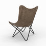 Voir la diapositive 1 : MAISON PAVANE Fauteuil papillon en cuir de chèvre marron-Octave