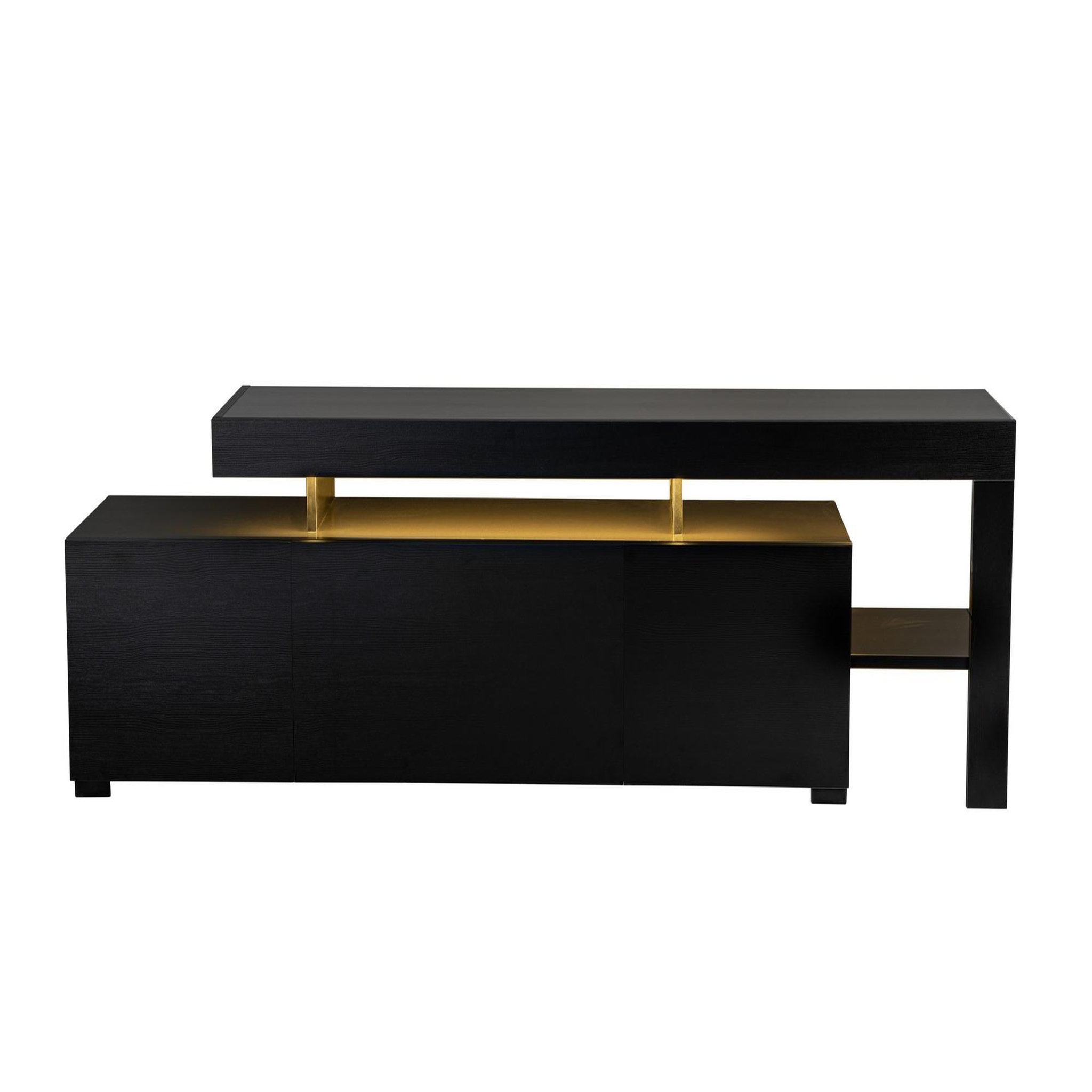 Habitat et Jardin Meuble tv en bois  beliz  192 x 37 x 53 cm - bois noir