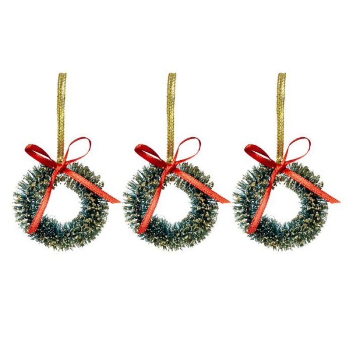 FEERIC LIGHT & CHRISTMAS Sujet de Noël 3 Couronnes  Soir  5cm Vert