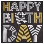 Paris Prix Lot de 20 Serviettes en Papier  Birthday  33x33cm Noir