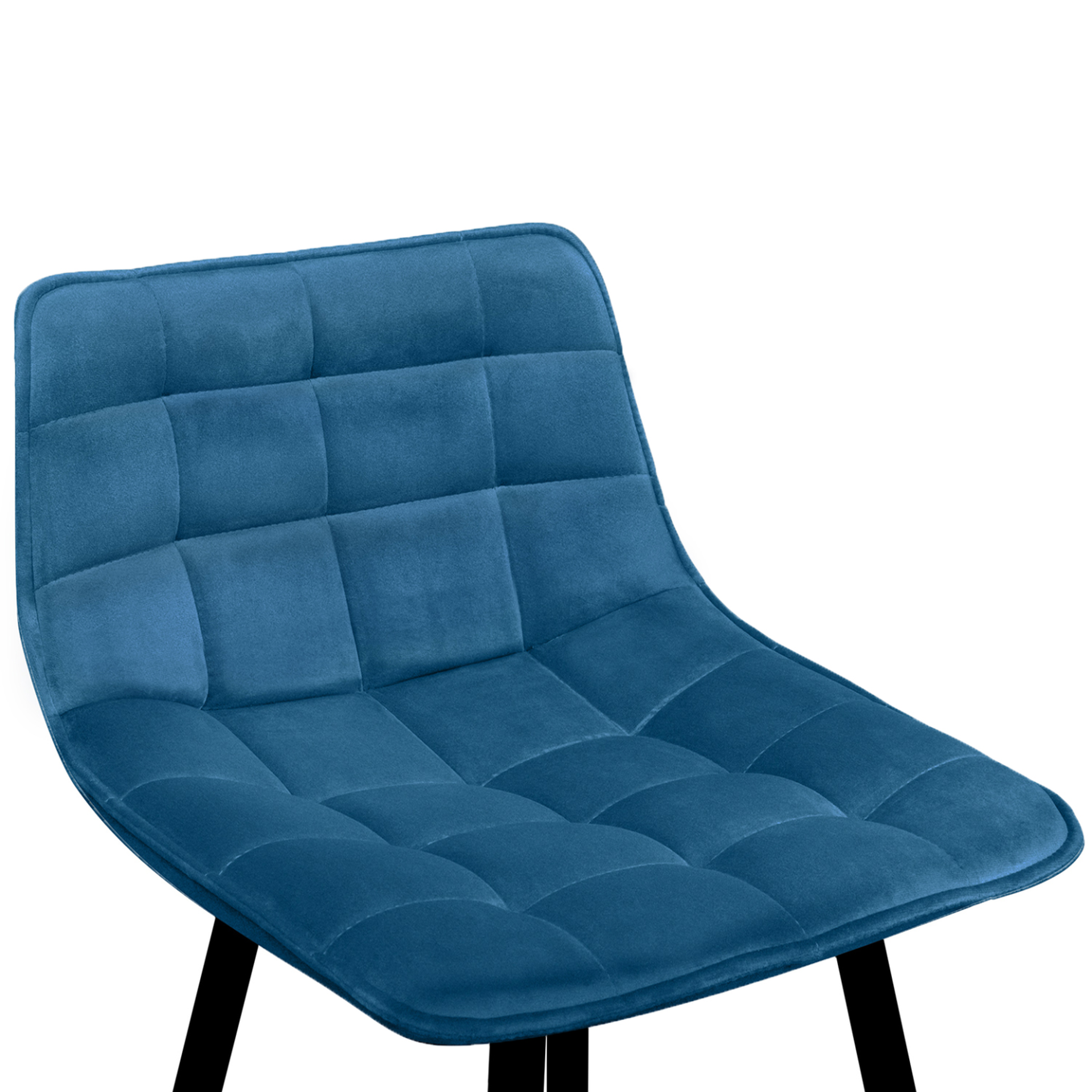 Voir la diapositive 6 : ID MARKET Lot de 4 tabourets de bar mady en velours bleu