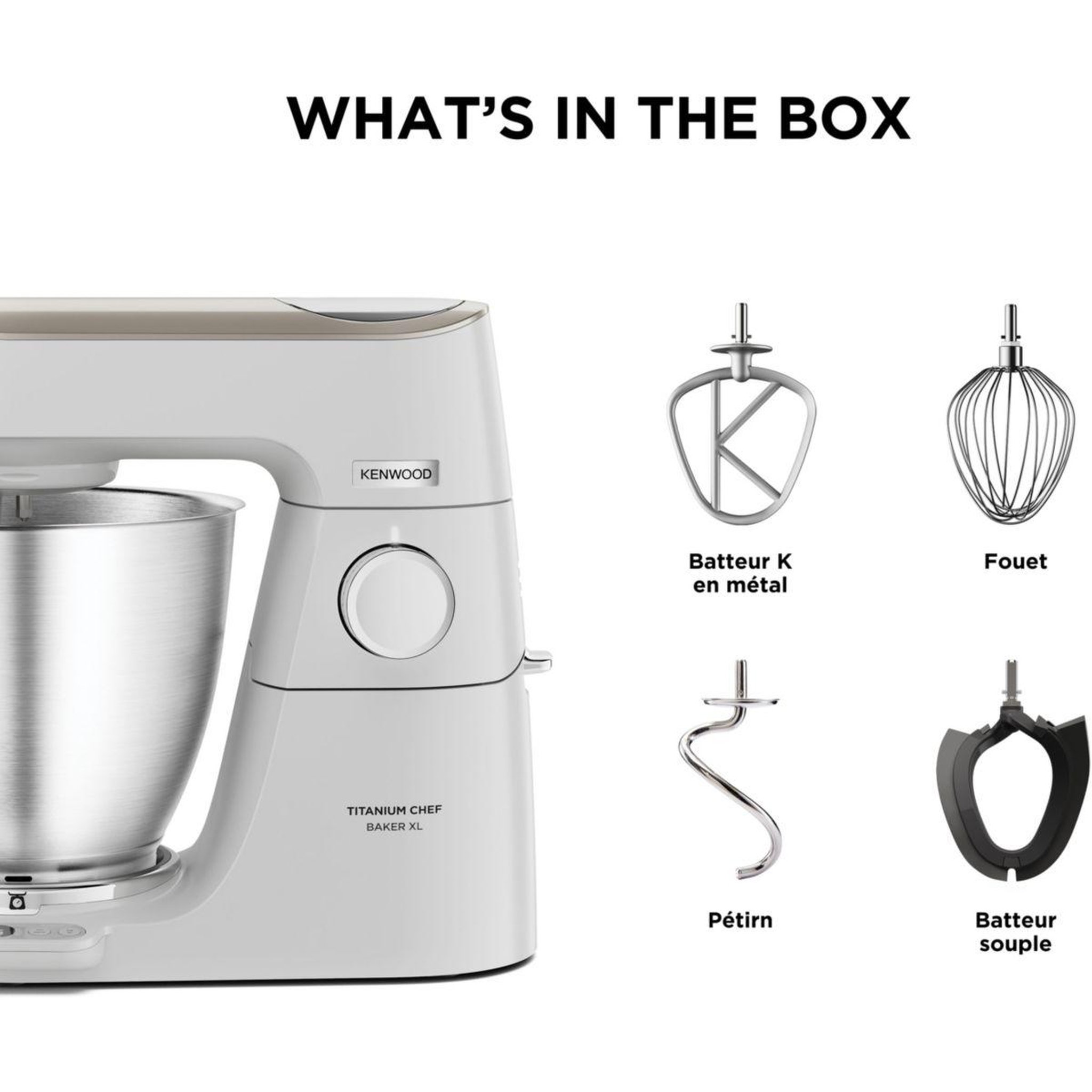 Voir la diapositive 4 : KENWOOD Robot pâtissier kvl65.009wh titanium chef baker xl
