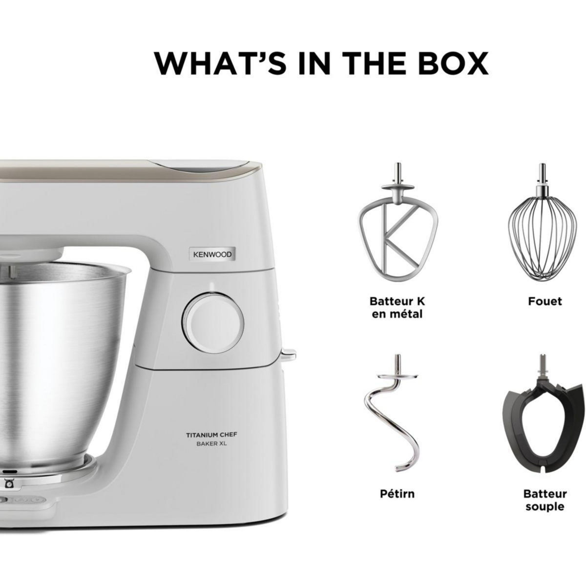 KENWOOD Robot pâtissier KVL65.009WH Titanium Chef Baker XL