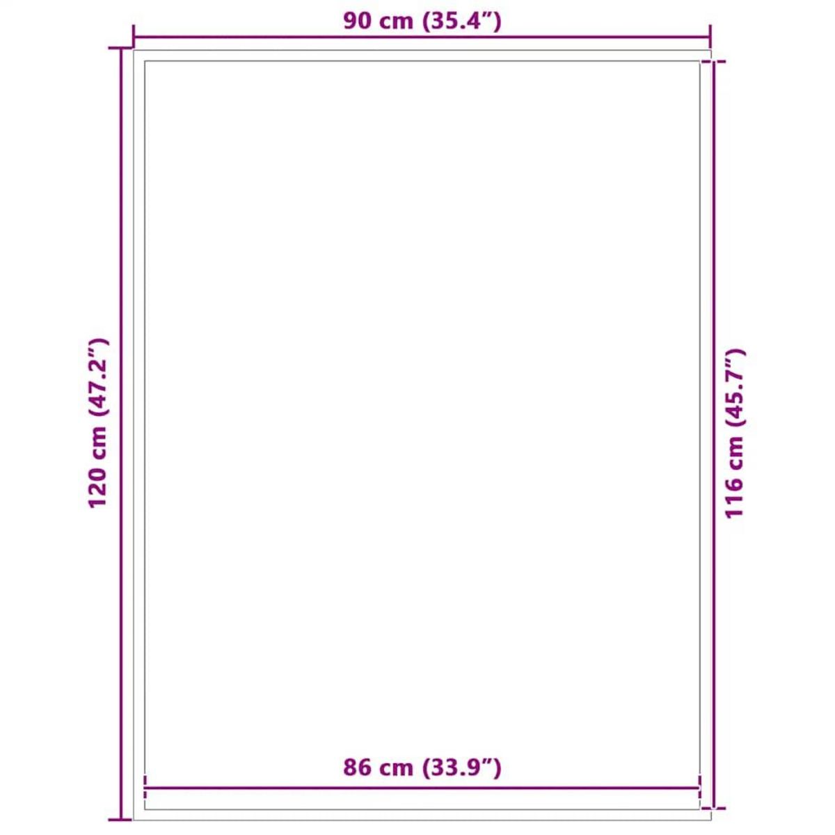 VIDAXL Paillasson noir et gris a rayures 90x120 cm