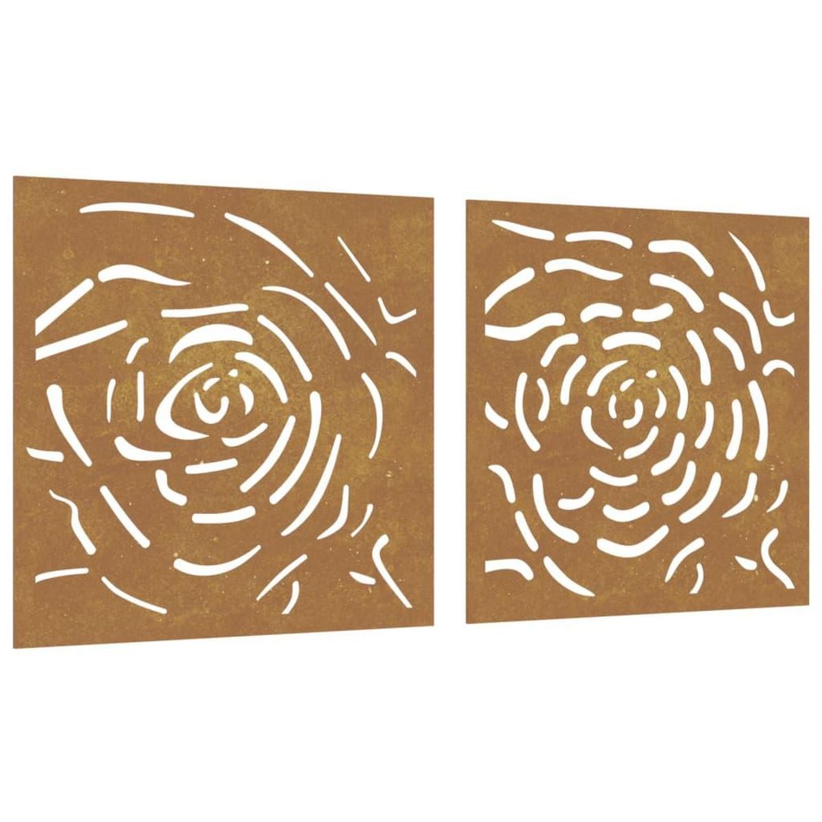 VIDAXL Decorations murales jardin 2 pcs 55x55 cm design de rose