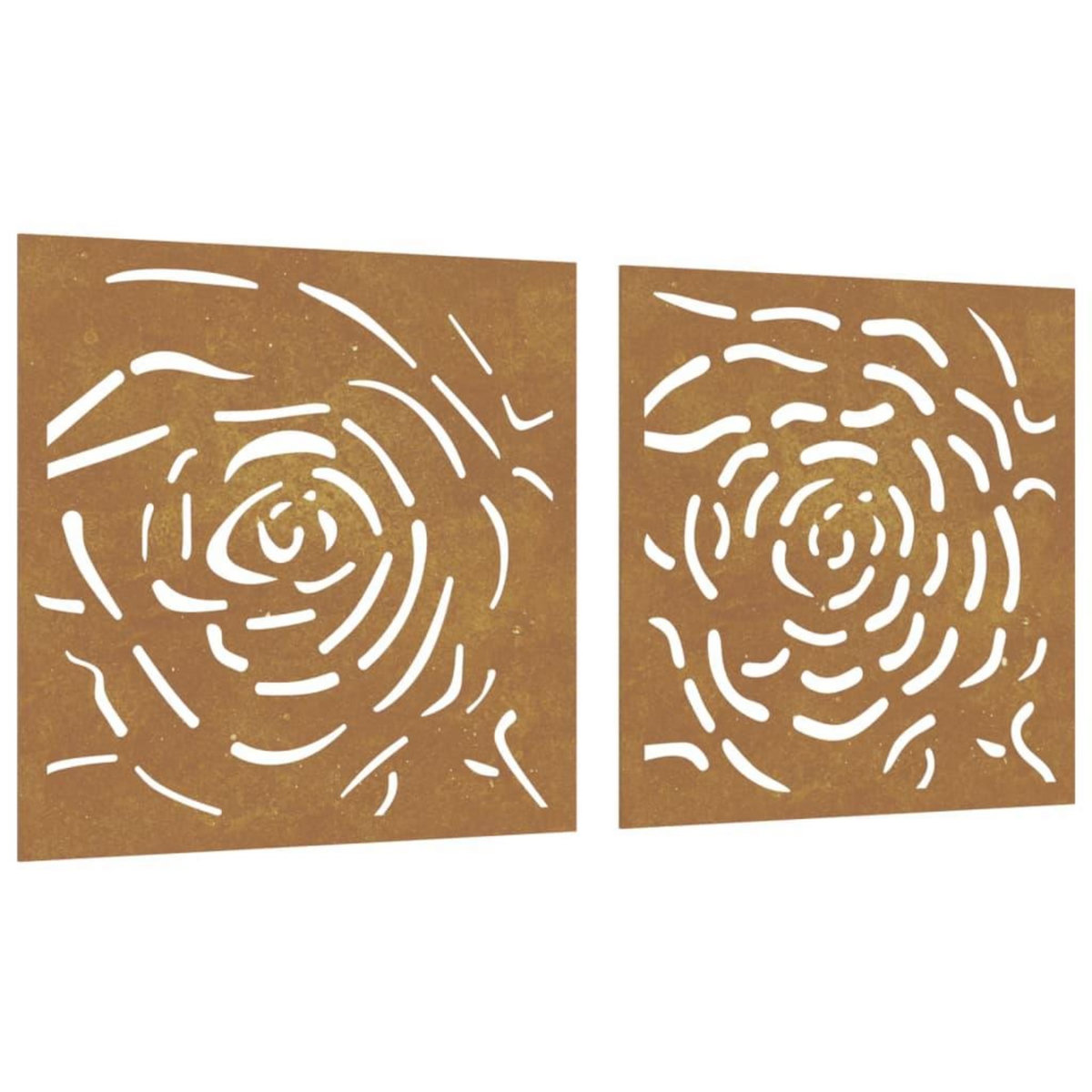 VIDAXL Decorations murales jardin 2 pcs 55x55 cm design de rose