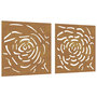 Voir la diapositive 2 : VIDAXL Decorations murales jardin 2 pcs 55x55 cm design de rose