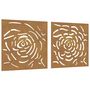 Voir la diapositive 2 : VIDAXL Decorations murales jardin 2 pcs 55x55 cm design de rose