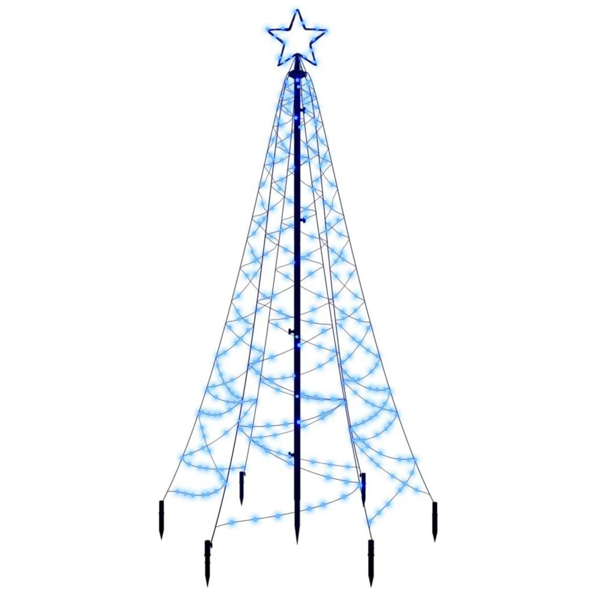 VIDAXL Sapin de Noël avec piquet Bleu 200 LED 180 cm
