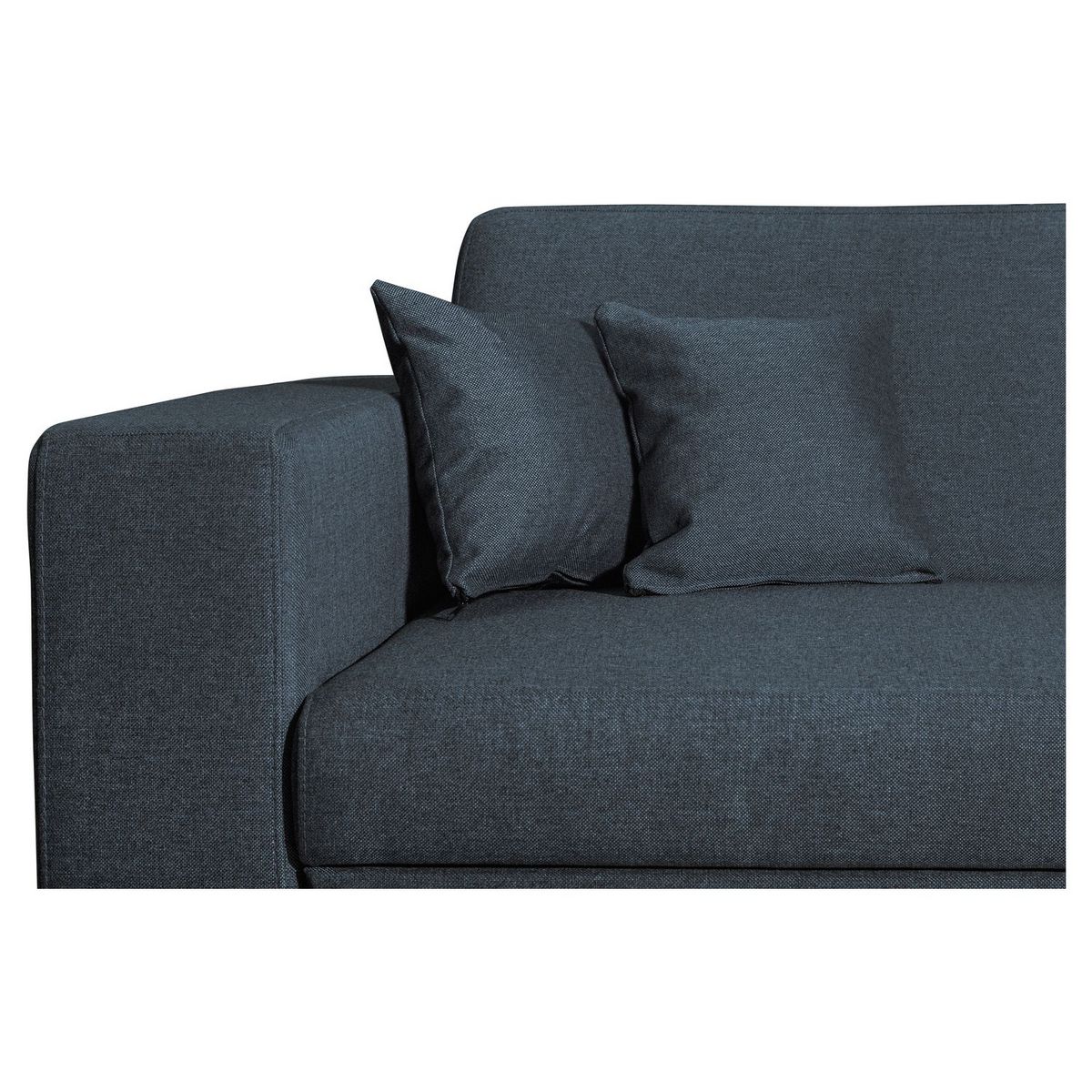 Canapé d'angle droit convertible 4 places avec coffre  de rangement revêtement tissu CARIBEA 