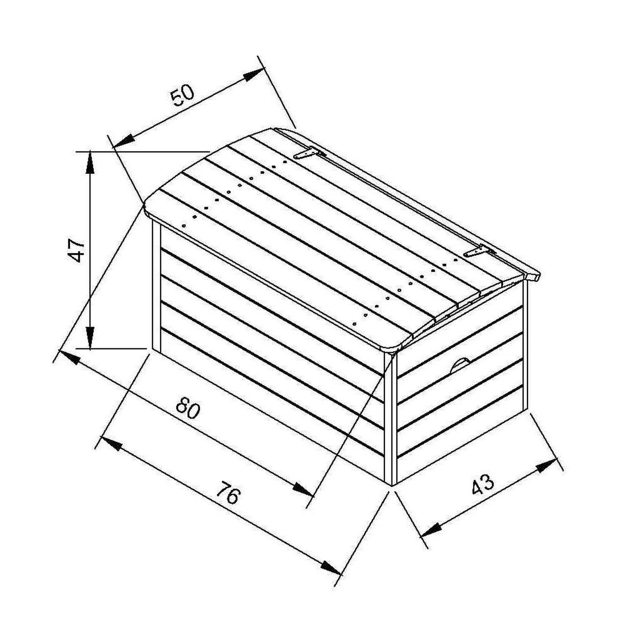 Voir la diapositive 4 : TIMBELA Coffre à jouets en bois pour enfants - coffre en bois pour jardin 80 x 50 x h47 cm m034-1