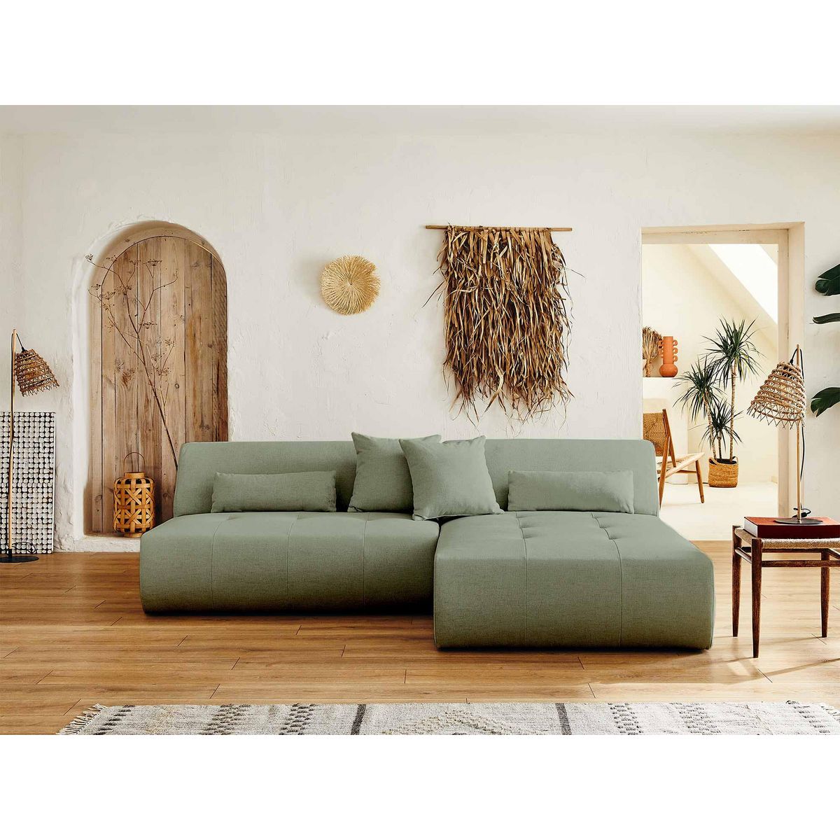 LISA DESIGN Onyx - canapé modulable d'angle réversible 4 places - en tissu