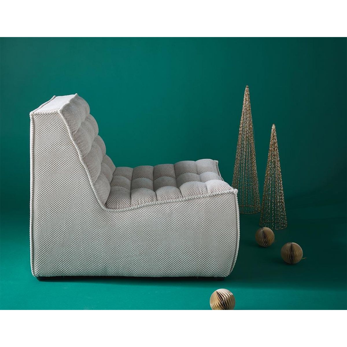 LISA DESIGN Ellie - fauteuil sans accoudoir en velours texturé