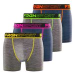 FREEGUN Lot de 4 boxers homme Dynamic Chiné MRK6. Coloris disponibles : Gris