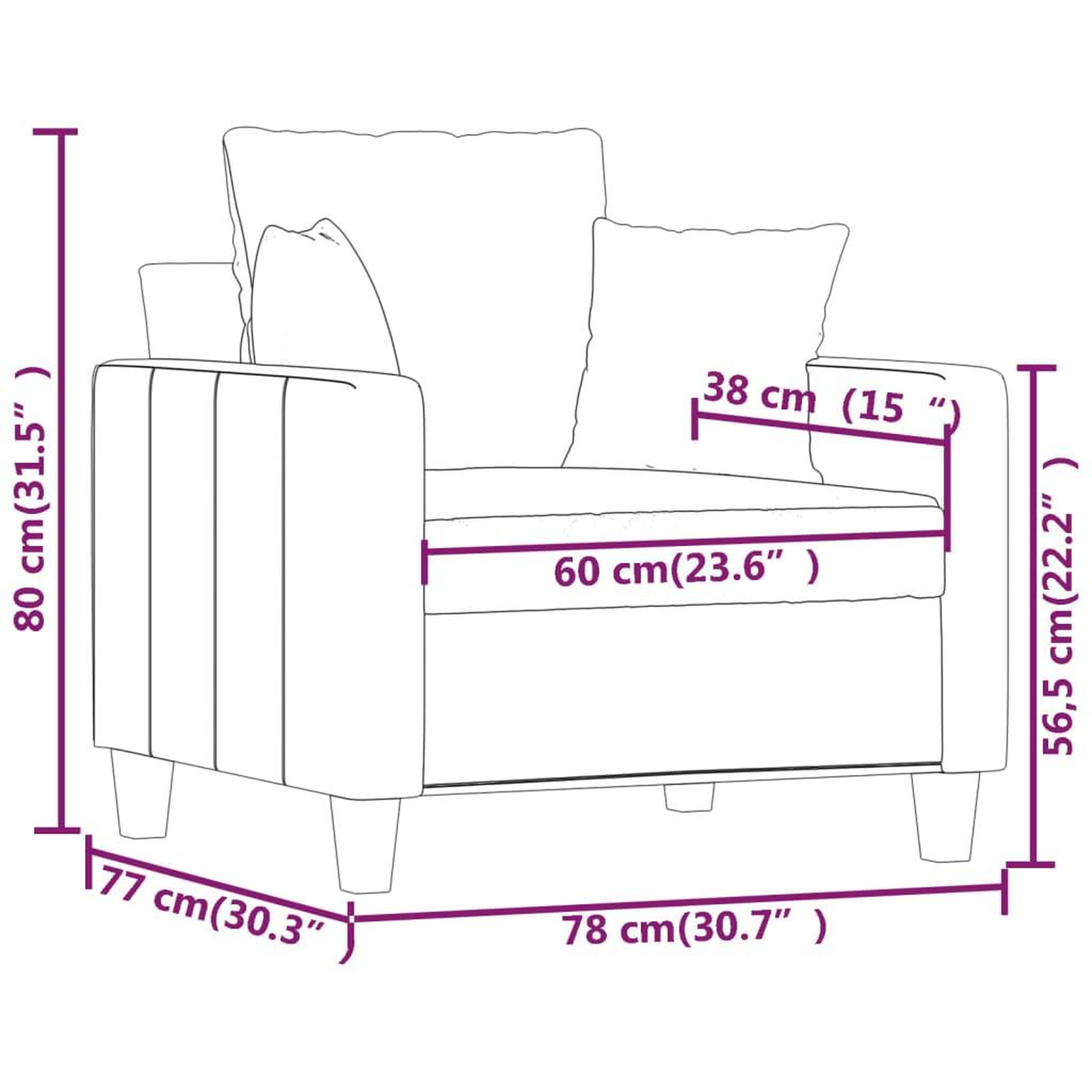 Voir la diapositive 6 : VIDAXL Fauteuil Noir 60 cm Tissu