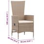 Voir la diapositive 6 : VIDAXL Chaises d'exterieur lot de 2 avec coussins Resine tressee Beige
