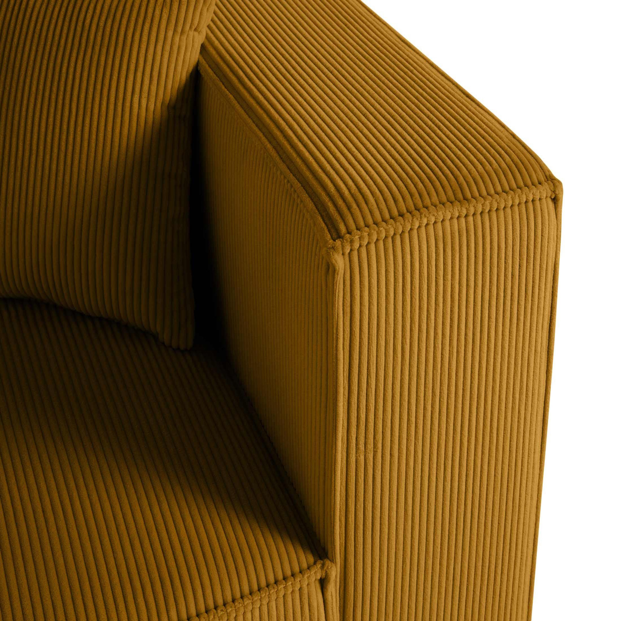 Voir la diapositive 5 : BEST MOBILIER Arty - module d'assise d'angle réversible - en velours côtelé