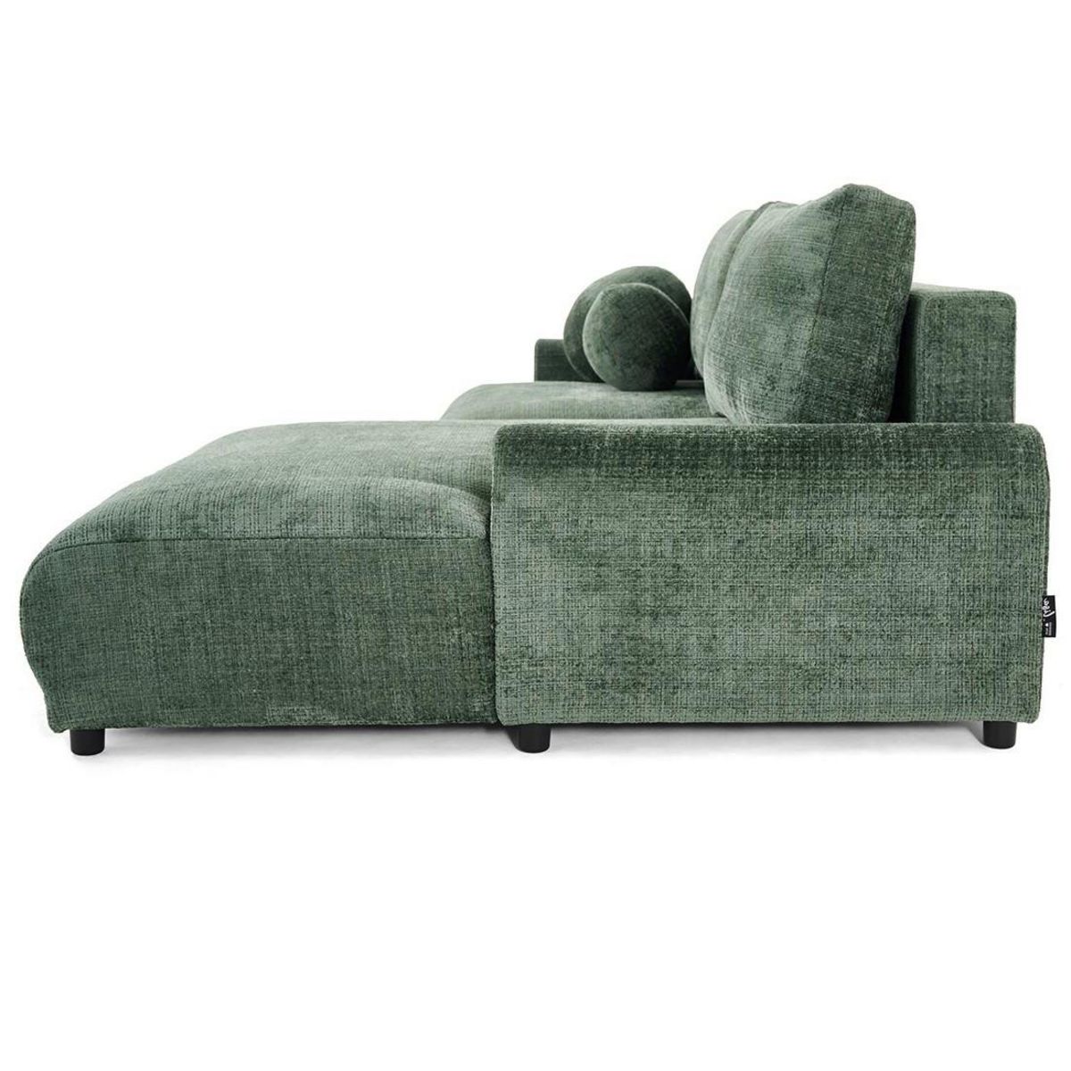 LISA DESIGN Nelly - canapé d'angle droit 4 places convertible avec coffre en velours texturé