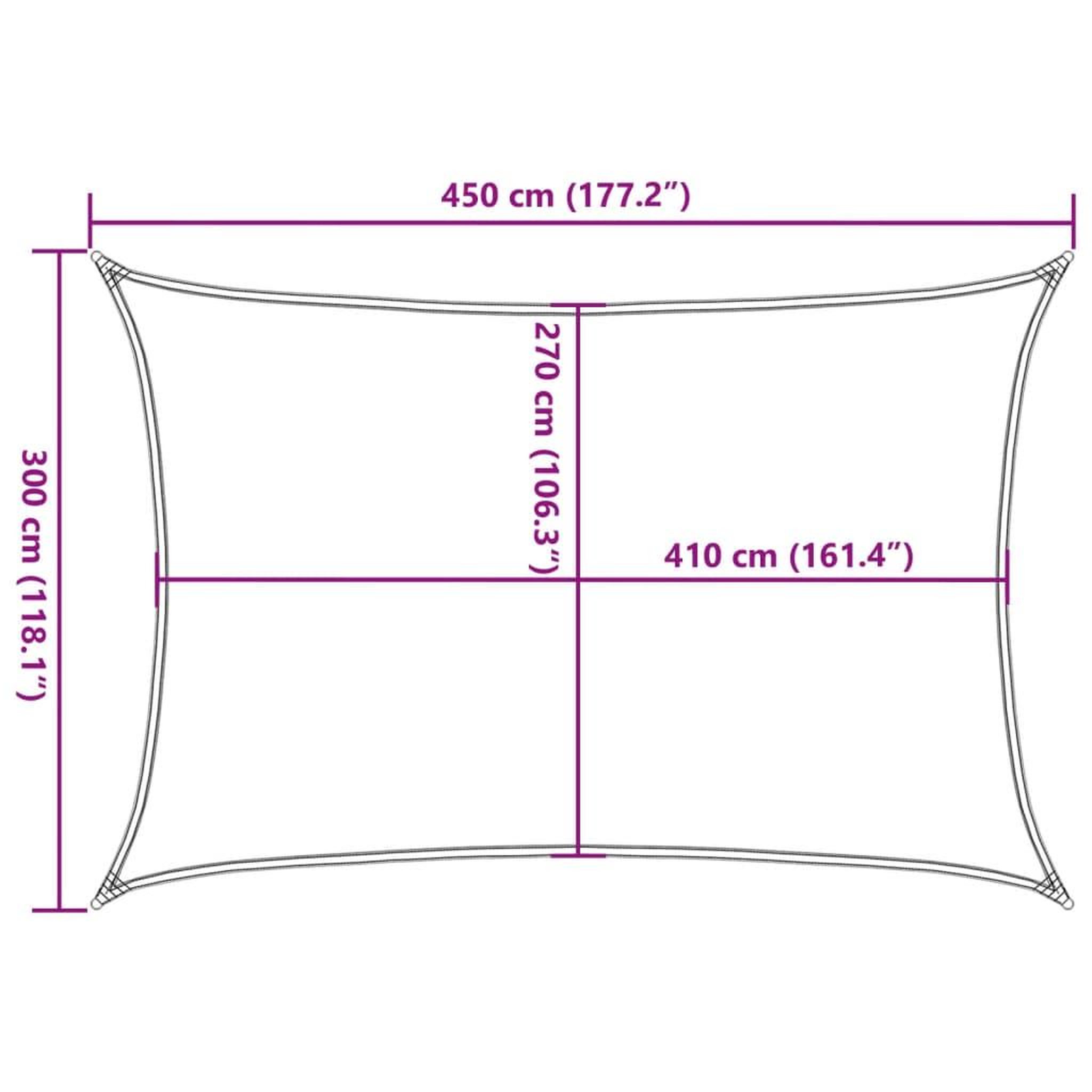 Voir la diapositive 6 : VIDAXL Voile d'ombrage 160 g/m^2 Creme 3x4,5 m PEHD