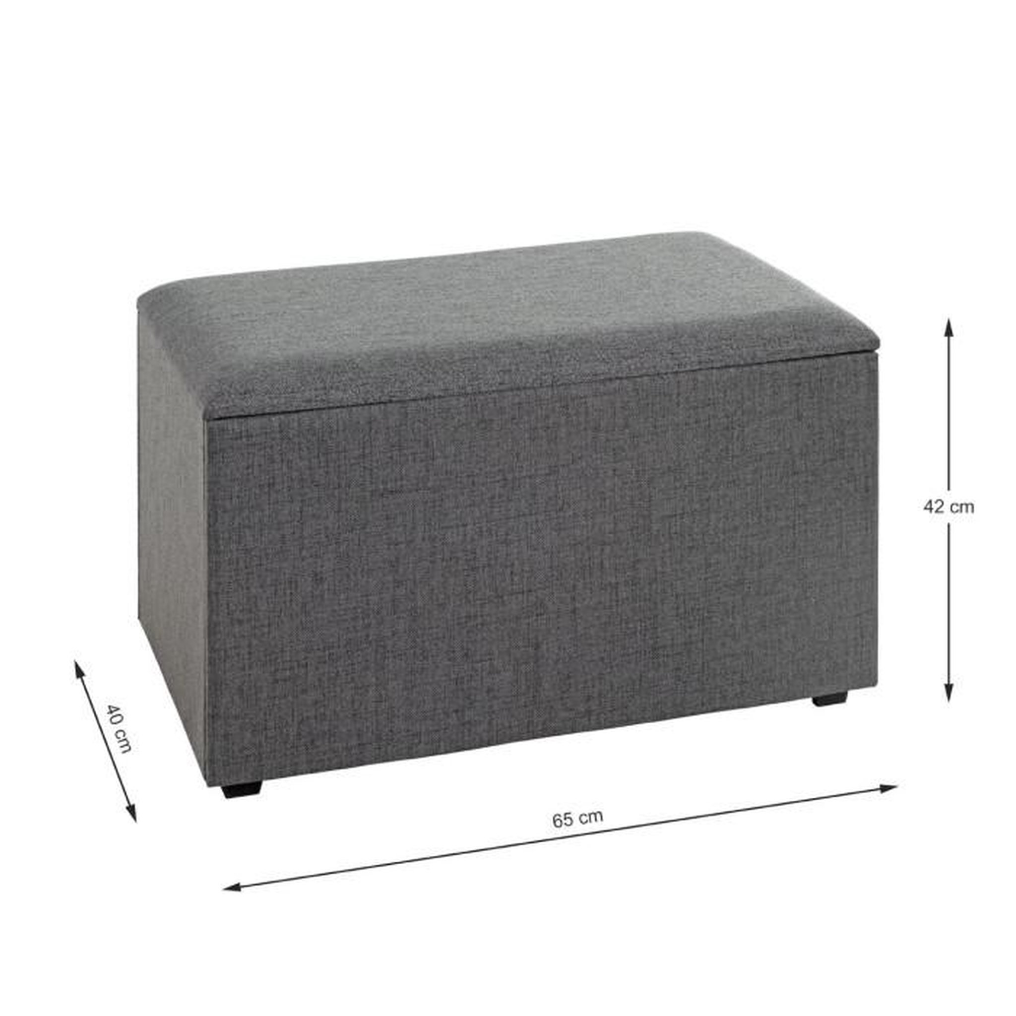 Voir la diapositive 5 : Paris Prix Coffre de Rangement Design  Lumyna  65cm Gris