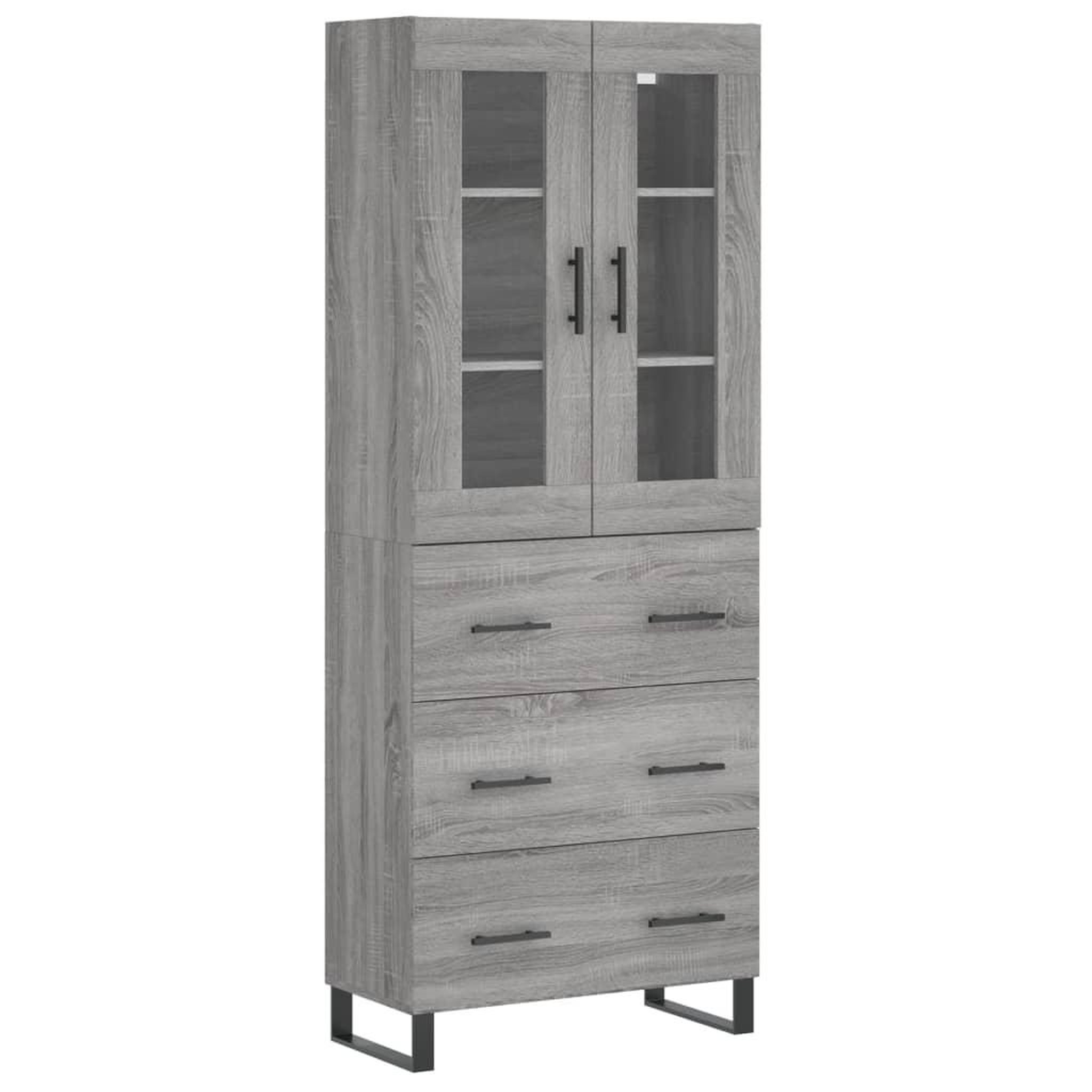 Voir la diapositive 2 : VIDAXL Buffet haut Sonoma gris 69,5x34x180 cm Bois d'ingenierie