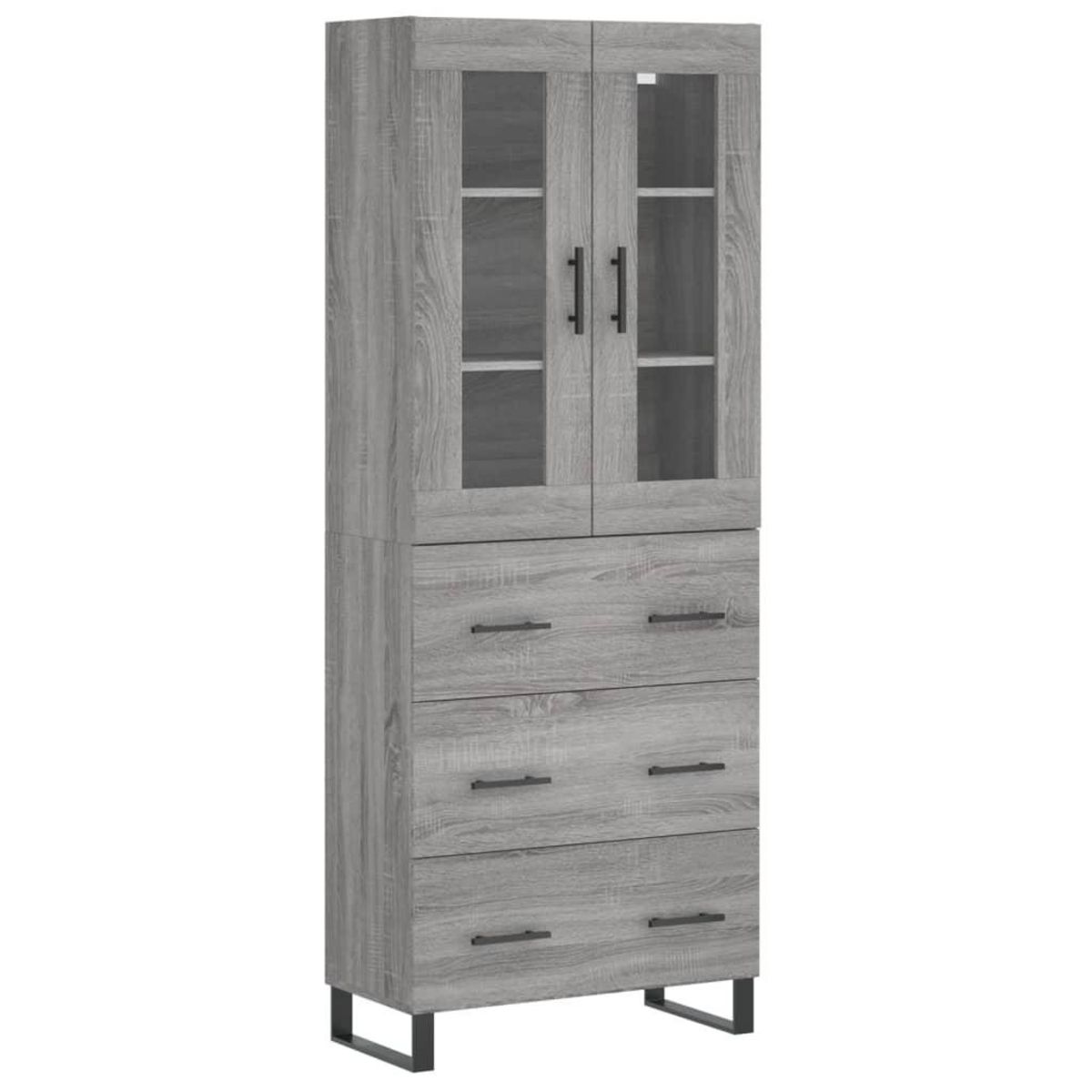 VIDAXL Buffet haut Sonoma gris 69,5x34x180 cm Bois d'ingenierie