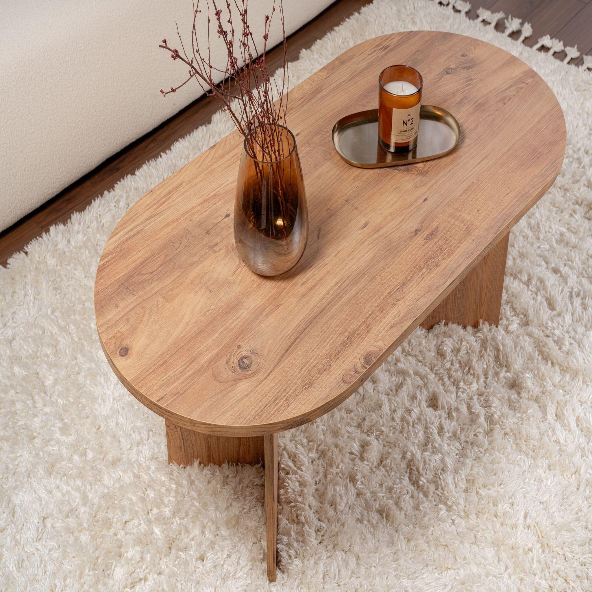 Voir la diapositive 4 : Habitat et Jardin Table basse en bois  sable  - 60 x 119 x 40 cm - pin atlantique